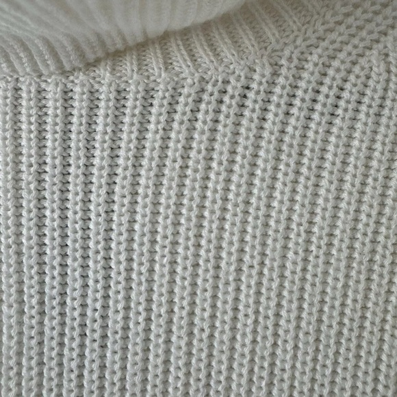 J Crew New Cotton-cashmere ribbed turtleneck sweater Cream Size L Relaxed - Picture 10 of 14